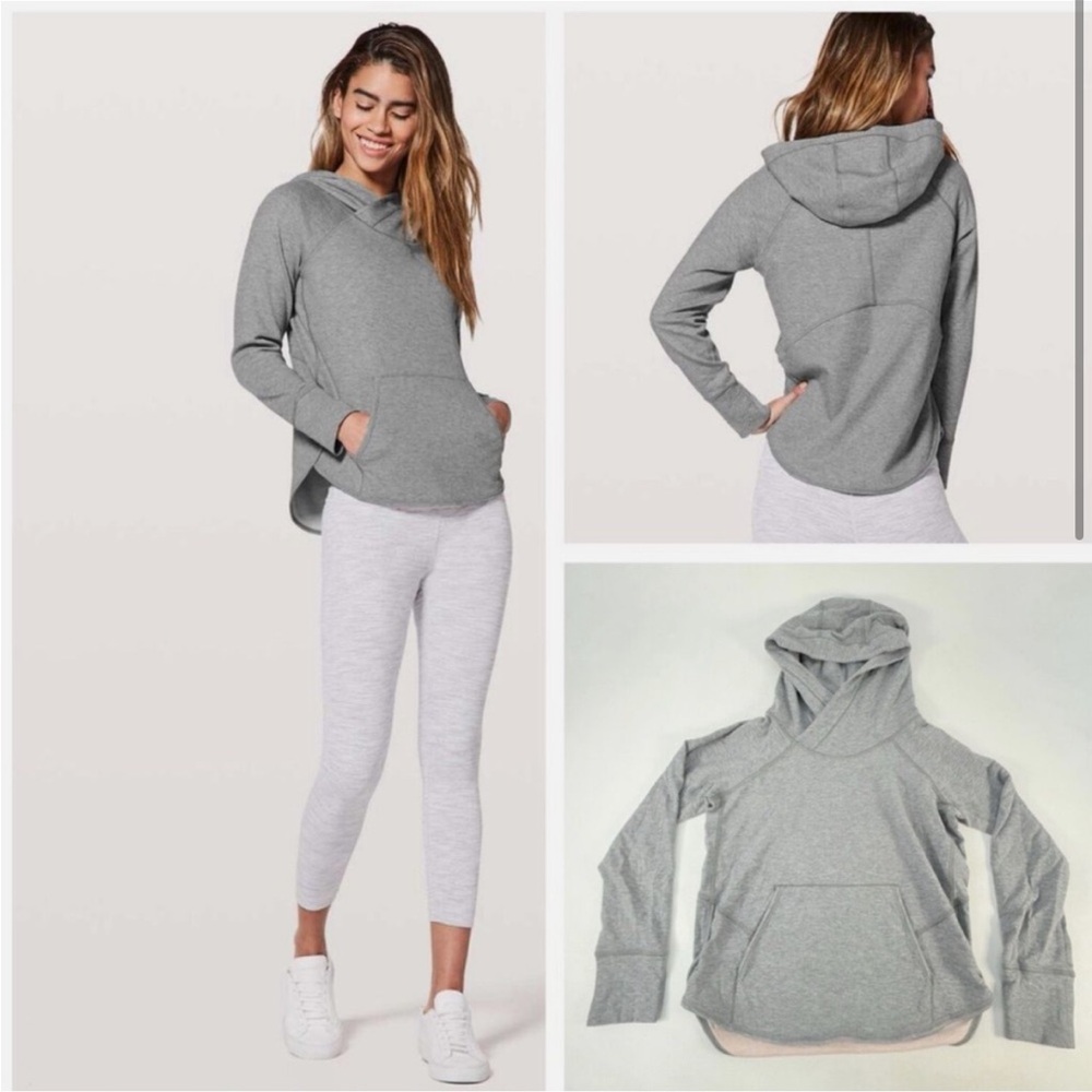 Lululemon “Time Out Hoodie” Heather Gray, Size 8, Sweatshirt, athleisure - Picture 3 of 10